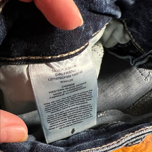 Silver Jeans Blue Girlfriend Jeans 34 W 29 L - Picture 3 of 8